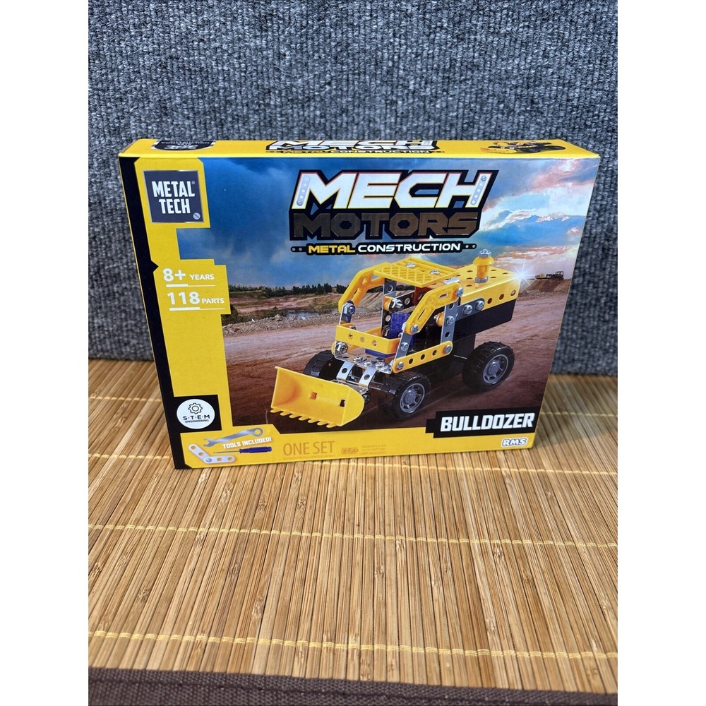 Mech Motors Metal Construction Kit • Bulldozer. S•T•E•M Engineering-Metal Tech.